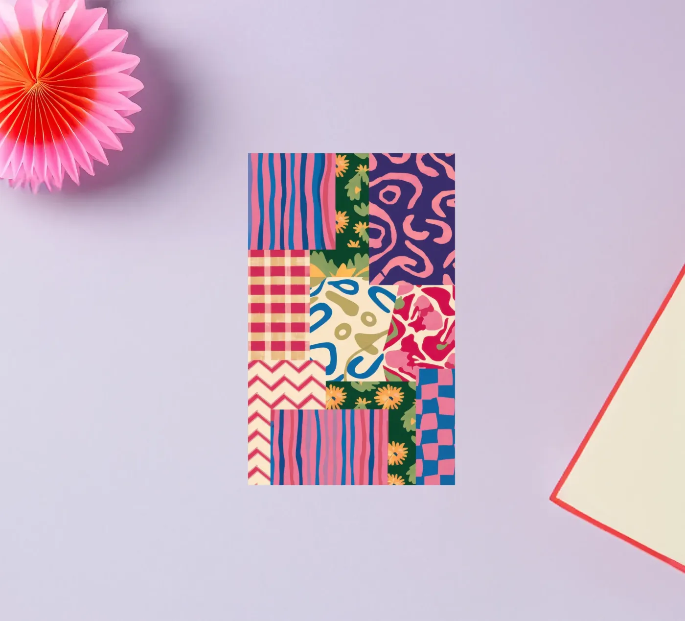 Patchwork Scribble Pattern Sticker von Obs Canvas