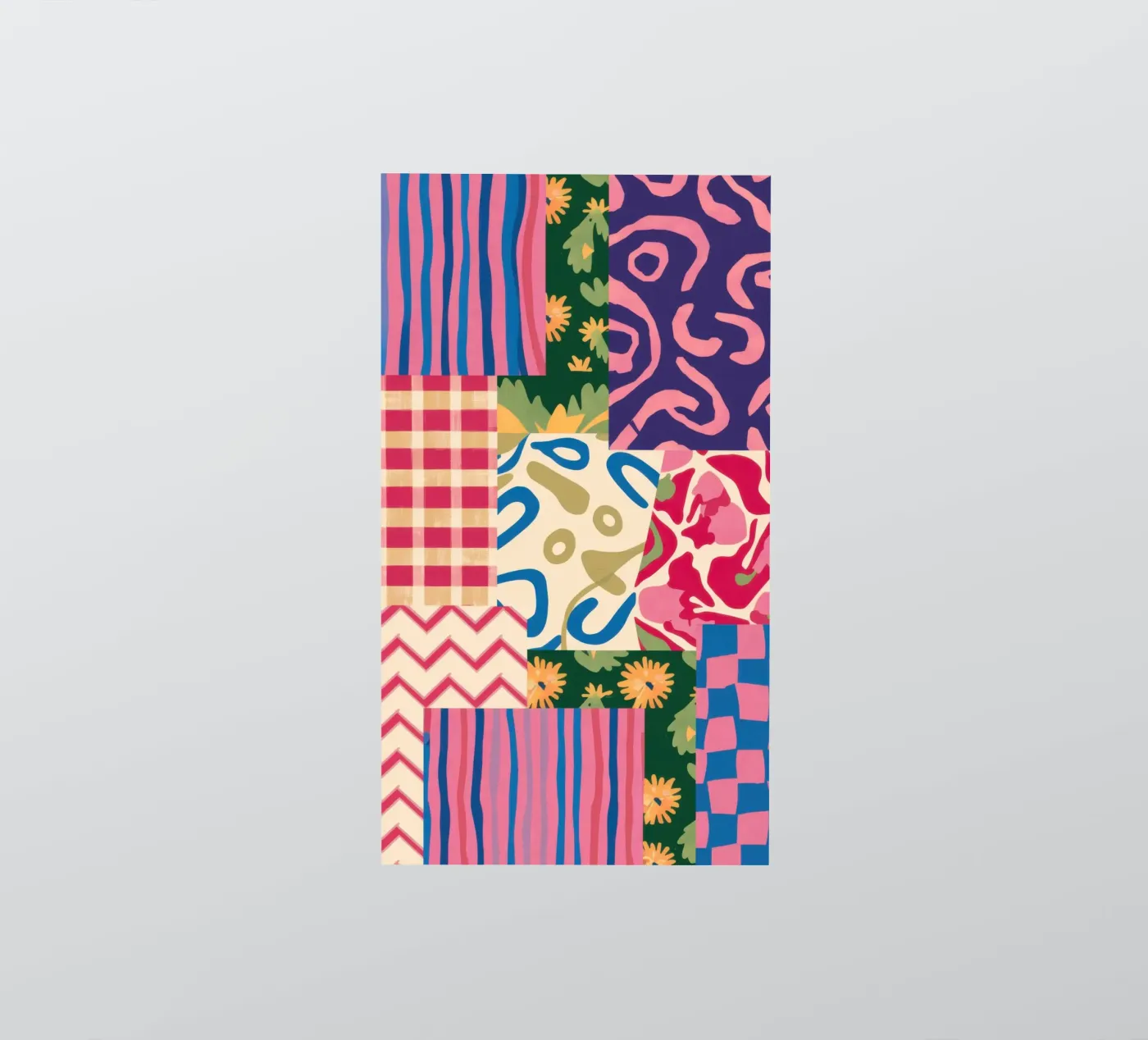 Patchwork Scribble Pattern Sticker von Obs Canvas