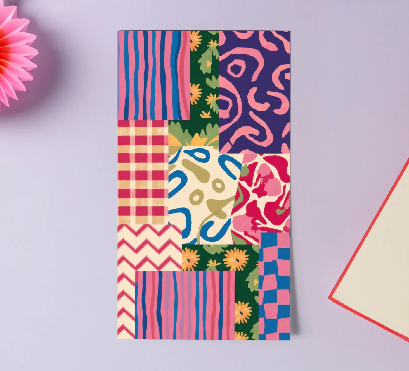 Patchwork Scribble Pattern Stickerbogen von Obs Canvas