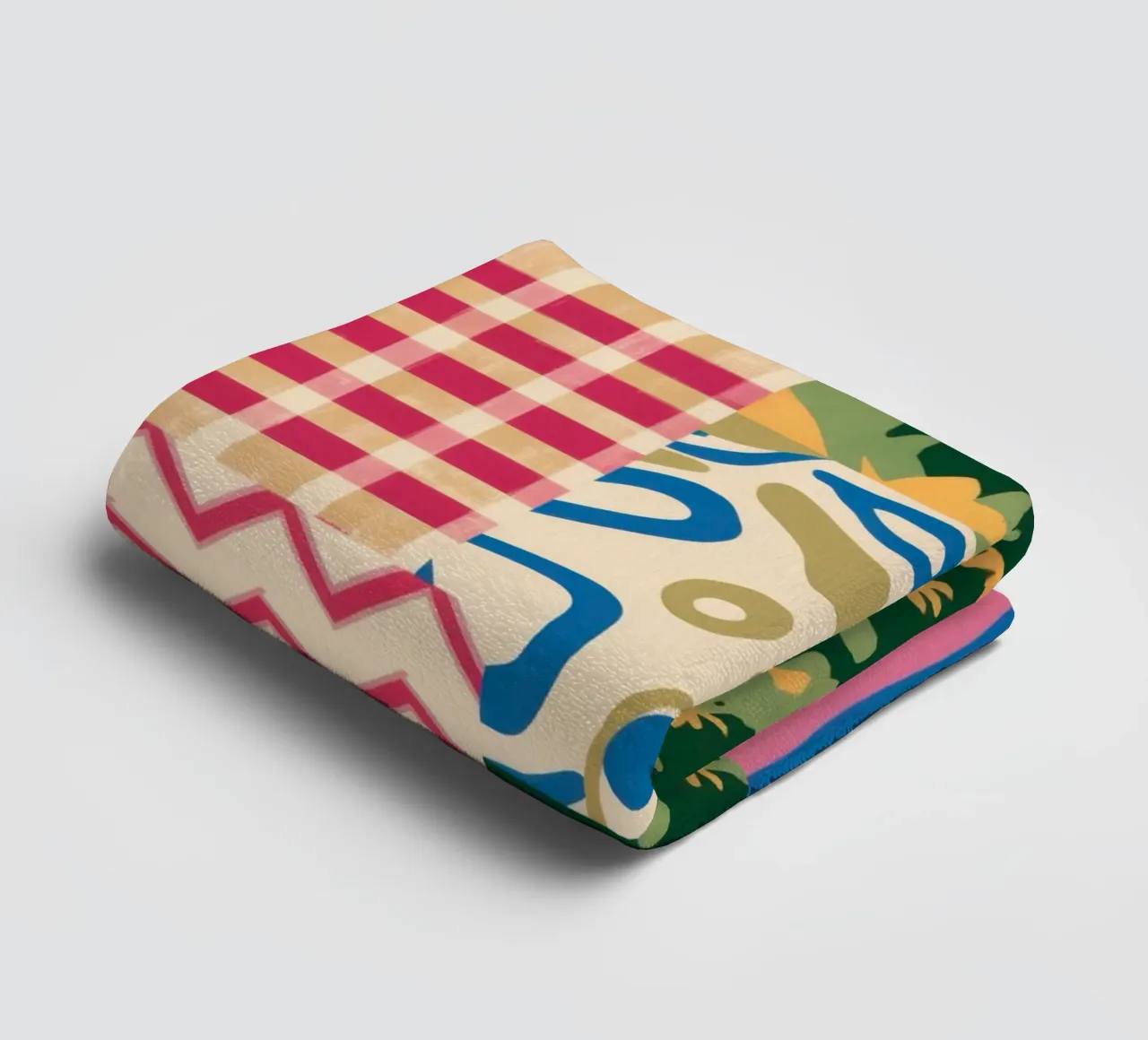 Patchwork Scribble Pattern towel by Obs Canvas