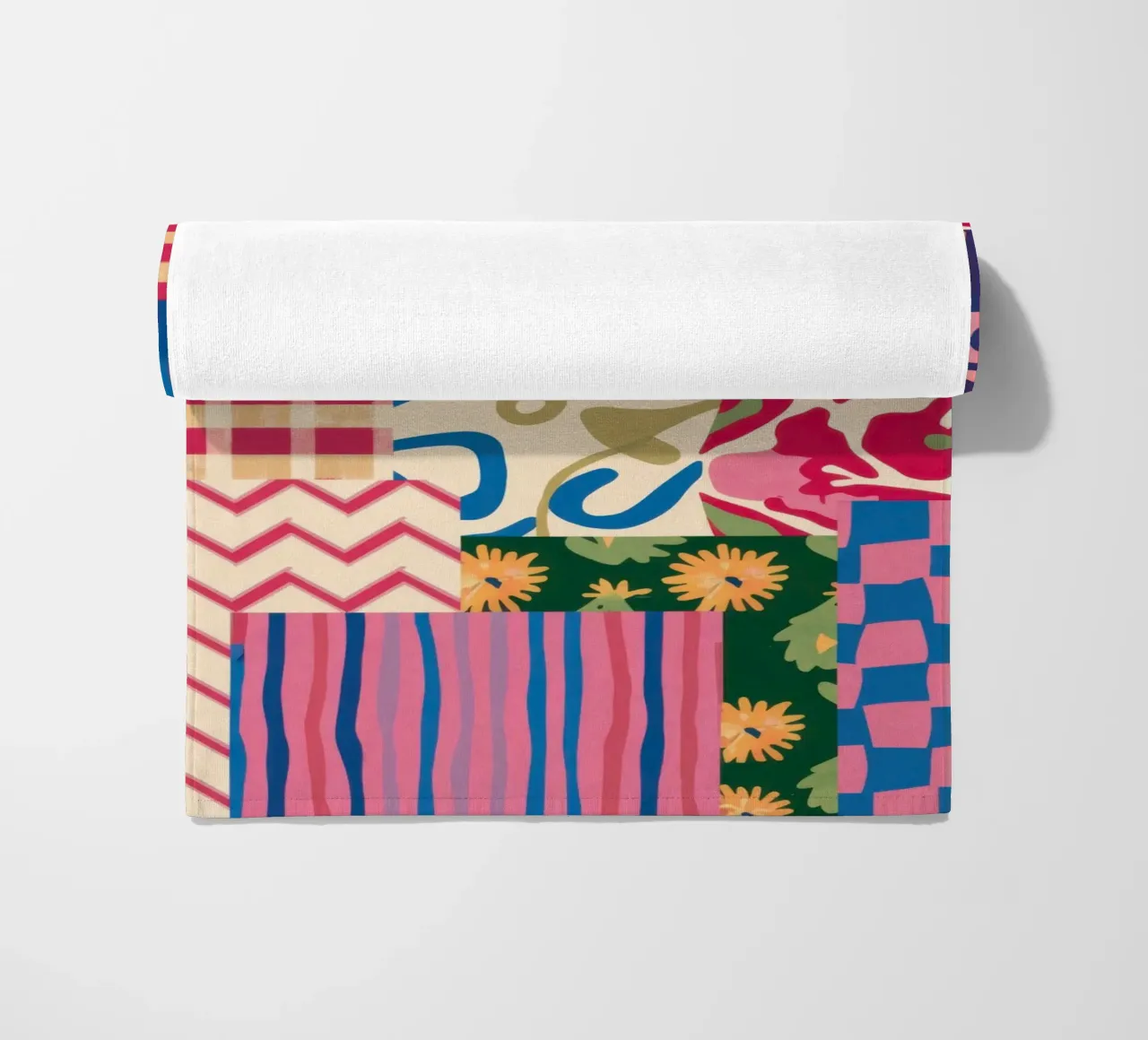 Patchwork Scribble Pattern beach towel by Obs Canvas