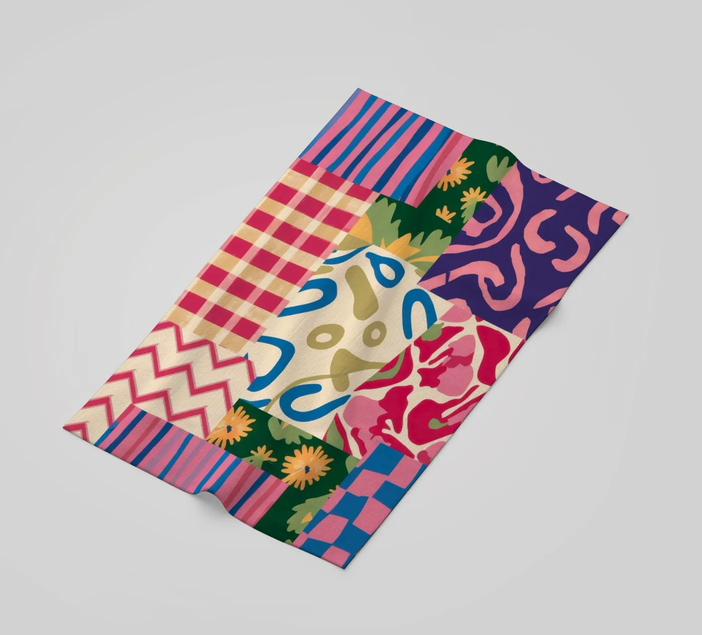 Patchwork Scribble Pattern Strandtuch von Obs Canvas