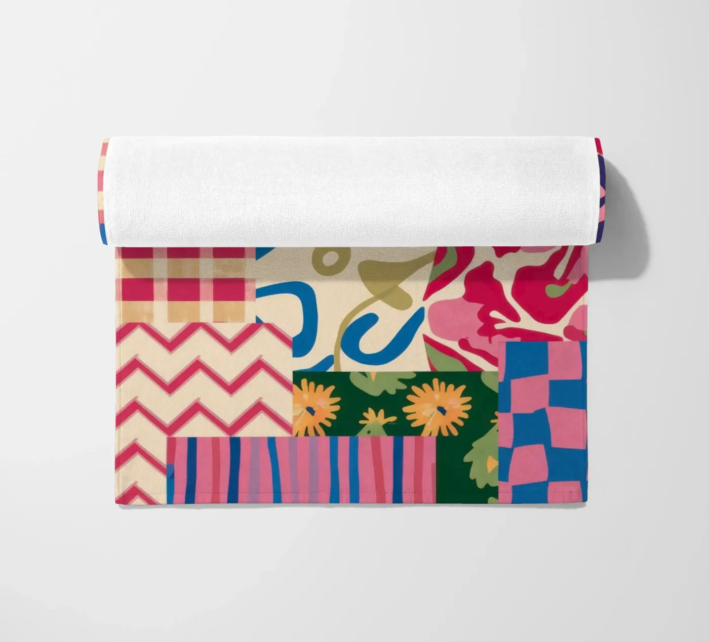 Patchwork Scribble Pattern Strandtuch von Obs Canvas