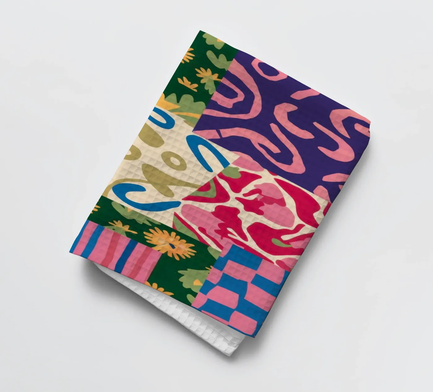 Patchwork Scribble Pattern Geschirrtuch von Obs Canvas