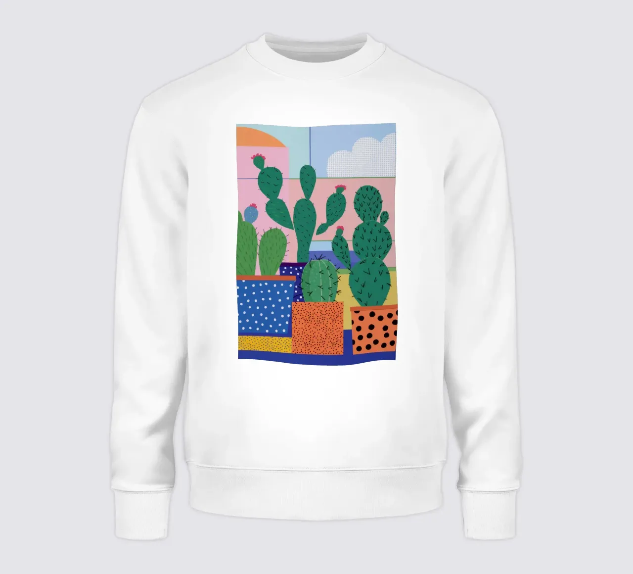 Ventana de cactus de colores sudadera de Thistle Bloom