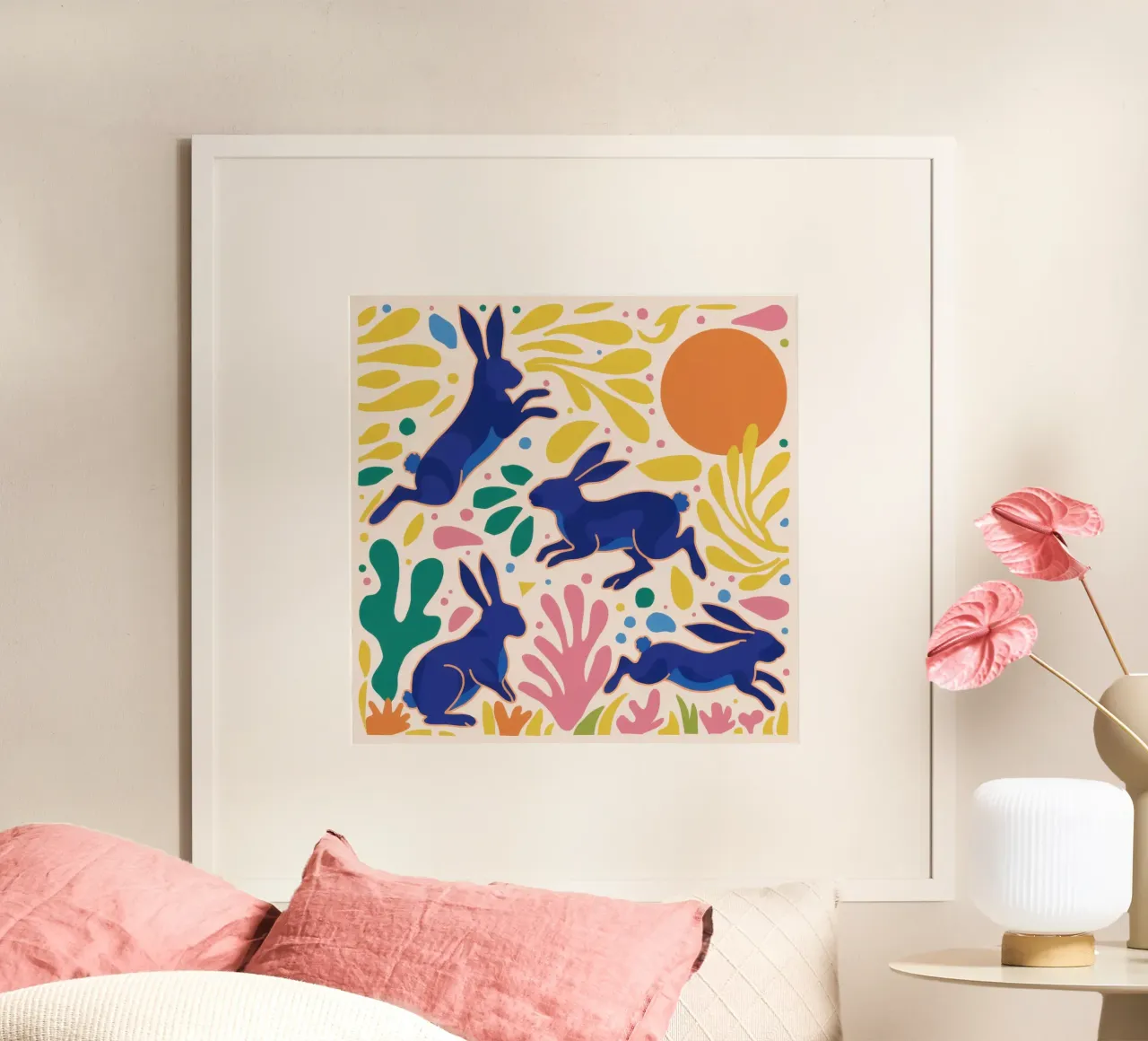 Ballo del coniglio blu poster da Irish Strokes