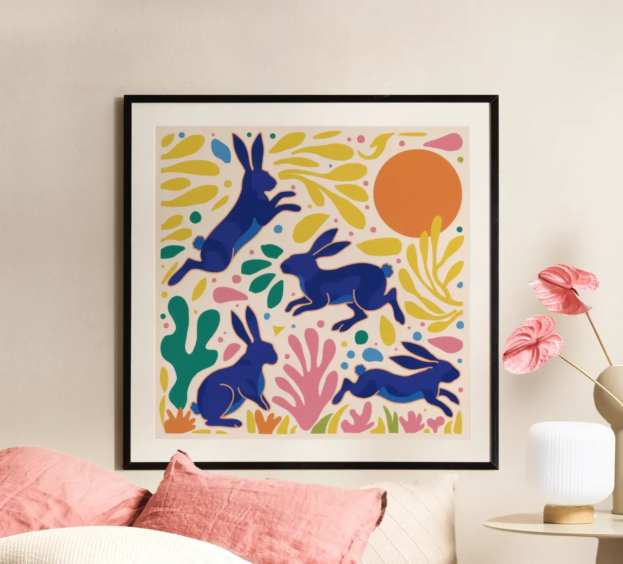 Ballo del coniglio blu poster da Irish Strokes