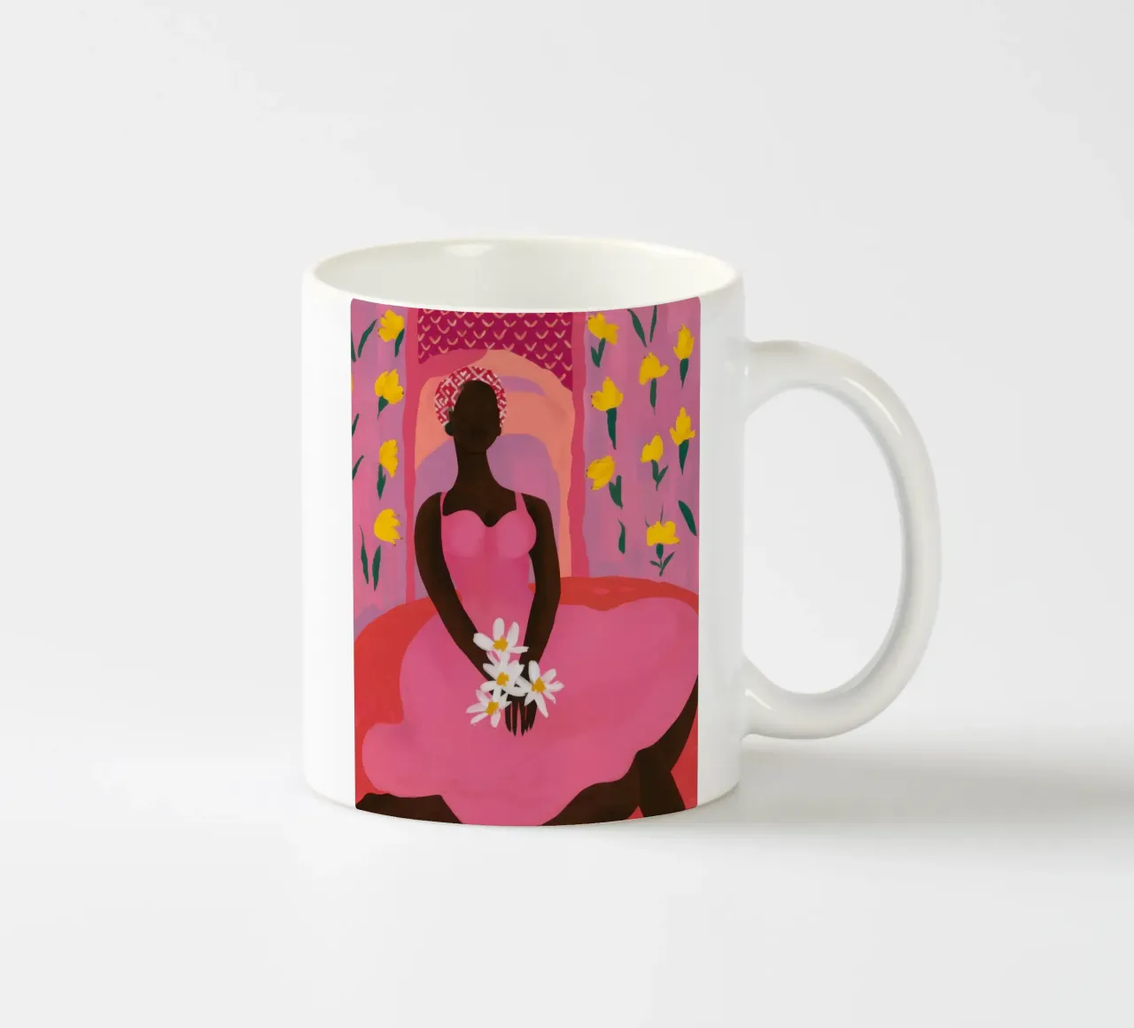 Musa rosa aggraziata tazza in ceramica da Obs Canvas