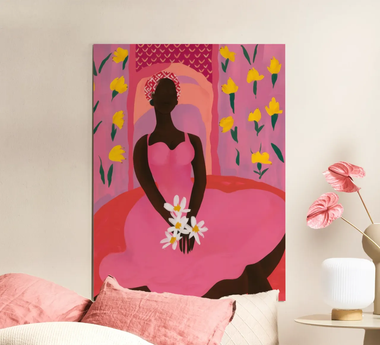 Musa rosa aggraziata poster da Obs Canvas