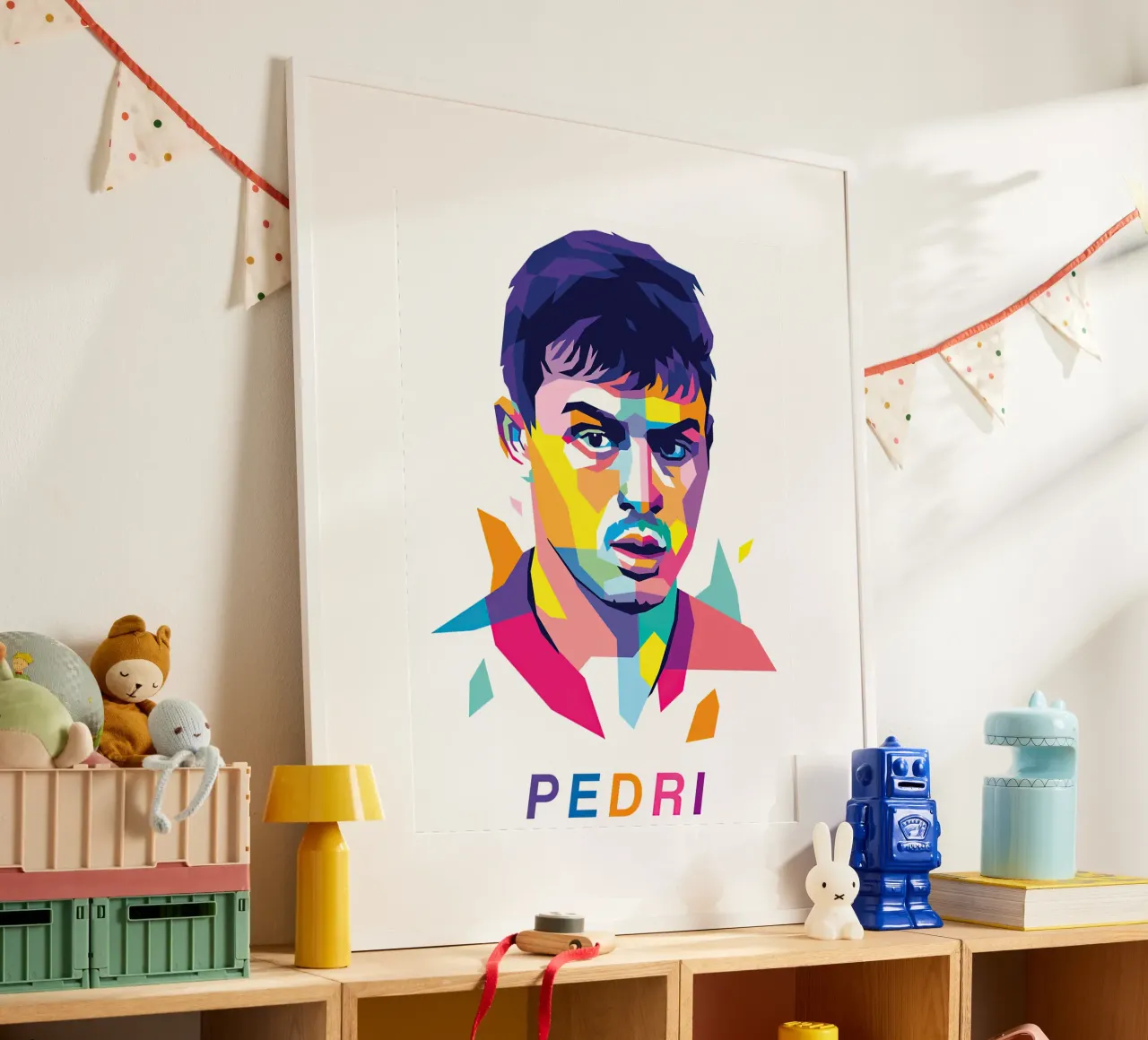 Pedri poster con telaio in alluminio da Gust Sporer FOTBALL