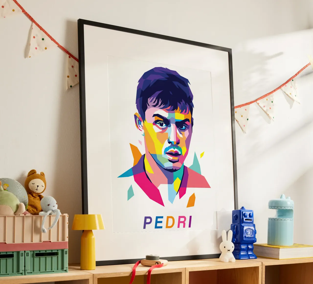 Pedri poster con telaio in alluminio da Gust Sporer FOTBALL