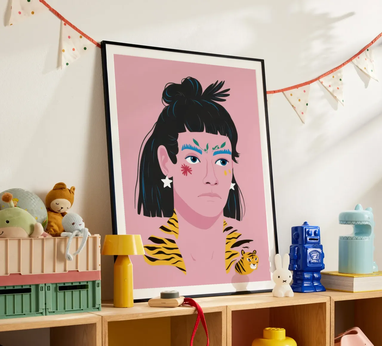 Fierezza a strisce di tigre poster con telaio in alluminio da Irish Strokes