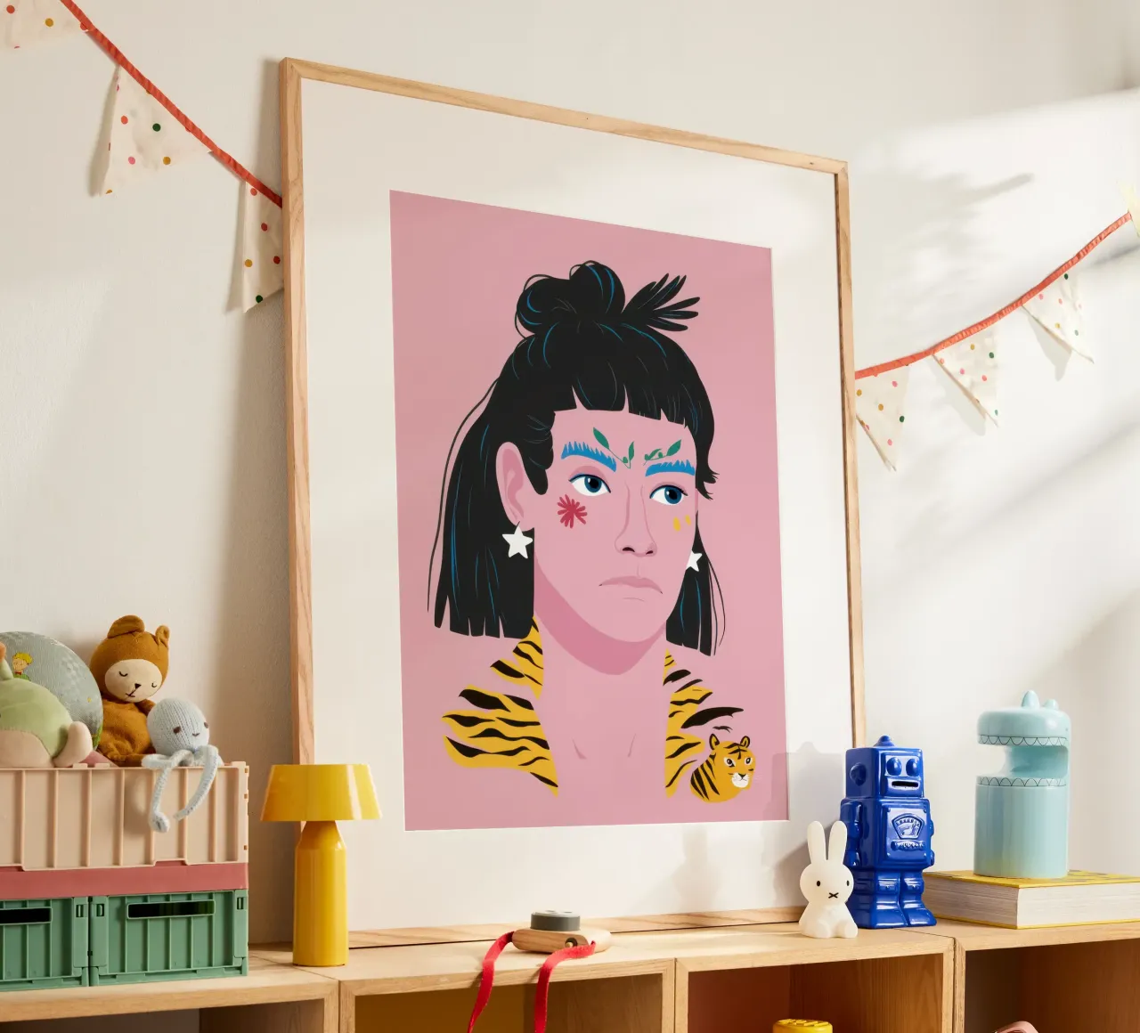 Fierezza a strisce di tigre poster con telaio in alluminio da Irish Strokes