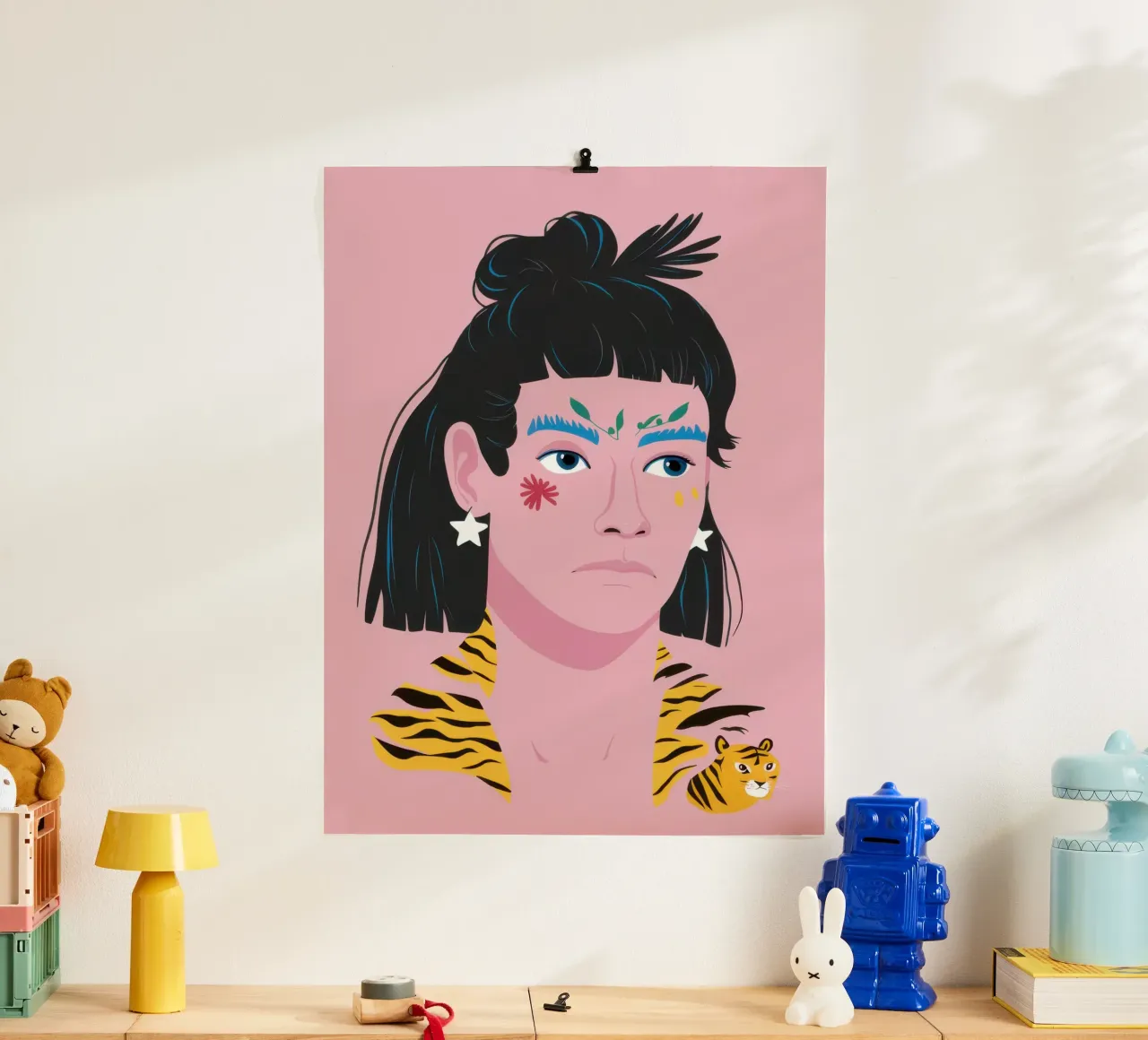 Fierezza a strisce di tigre poster con telaio in alluminio da Irish Strokes