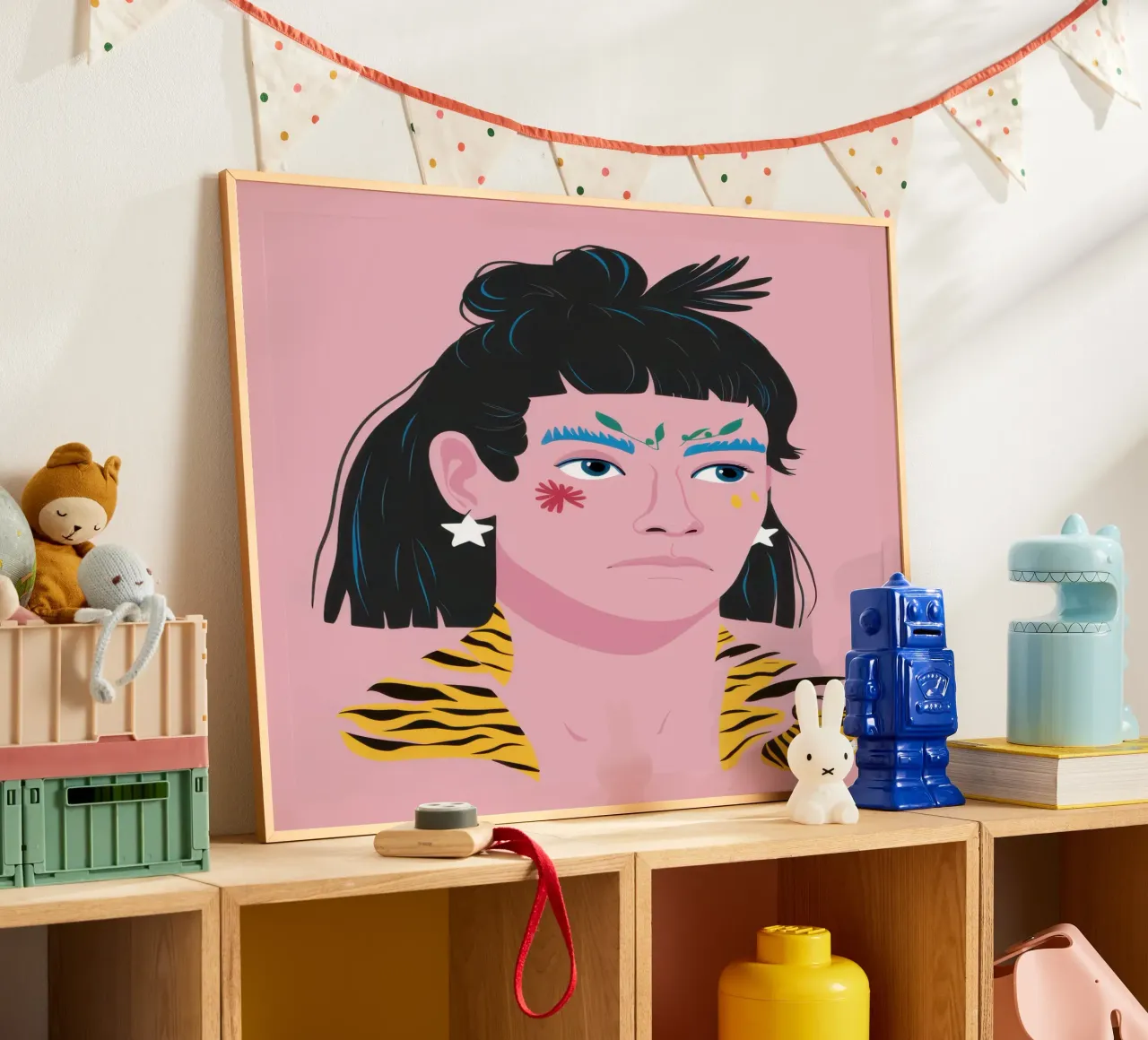 Fierezza a strisce di tigre poster con telaio in alluminio da Irish Strokes