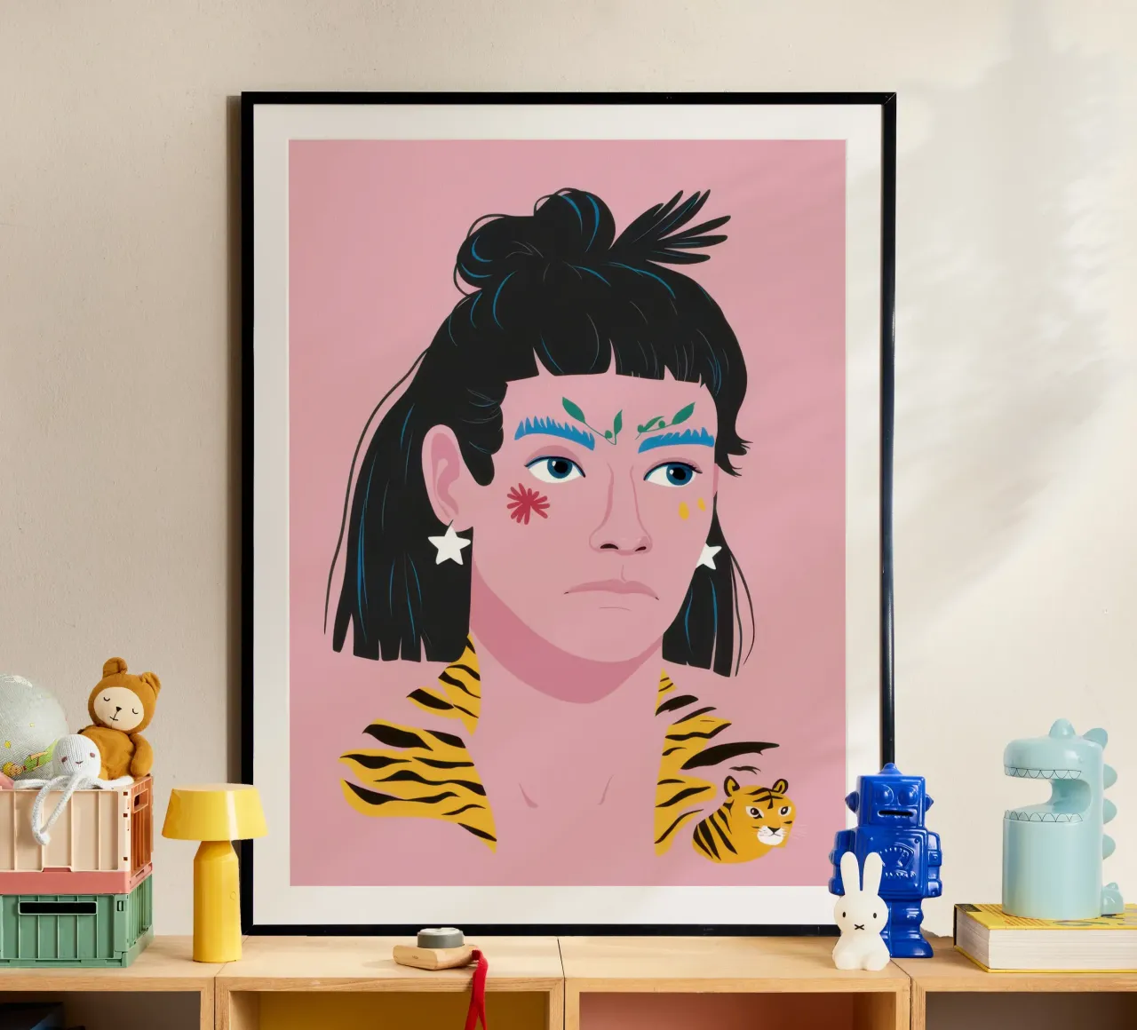 Fierezza a strisce di tigre poster con telaio in alluminio da Irish Strokes