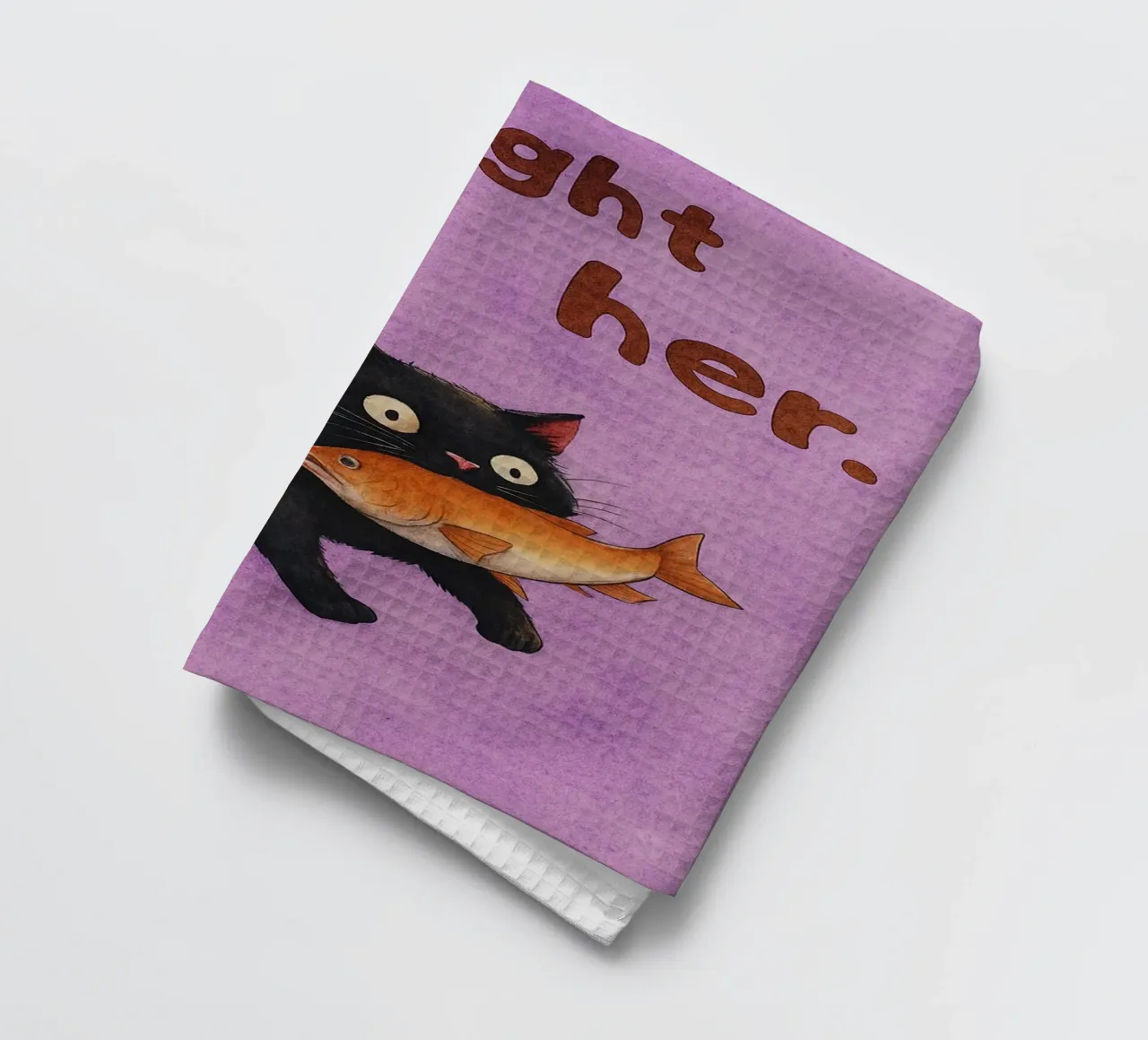 chat je l'ai attrapé art dessin torchon de pasadenan