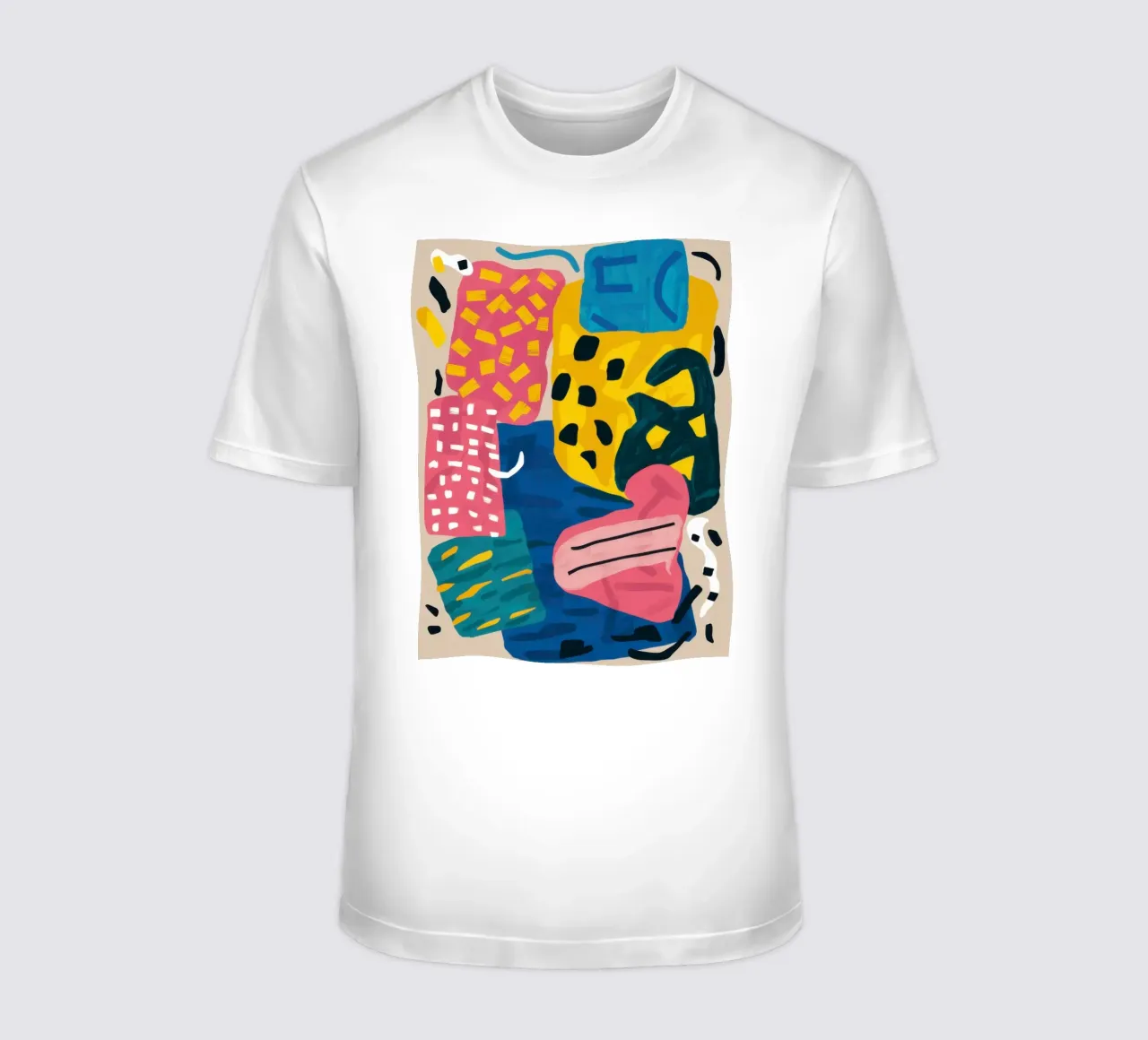 Collage di forme giocose t-shirt da Obs Canvas