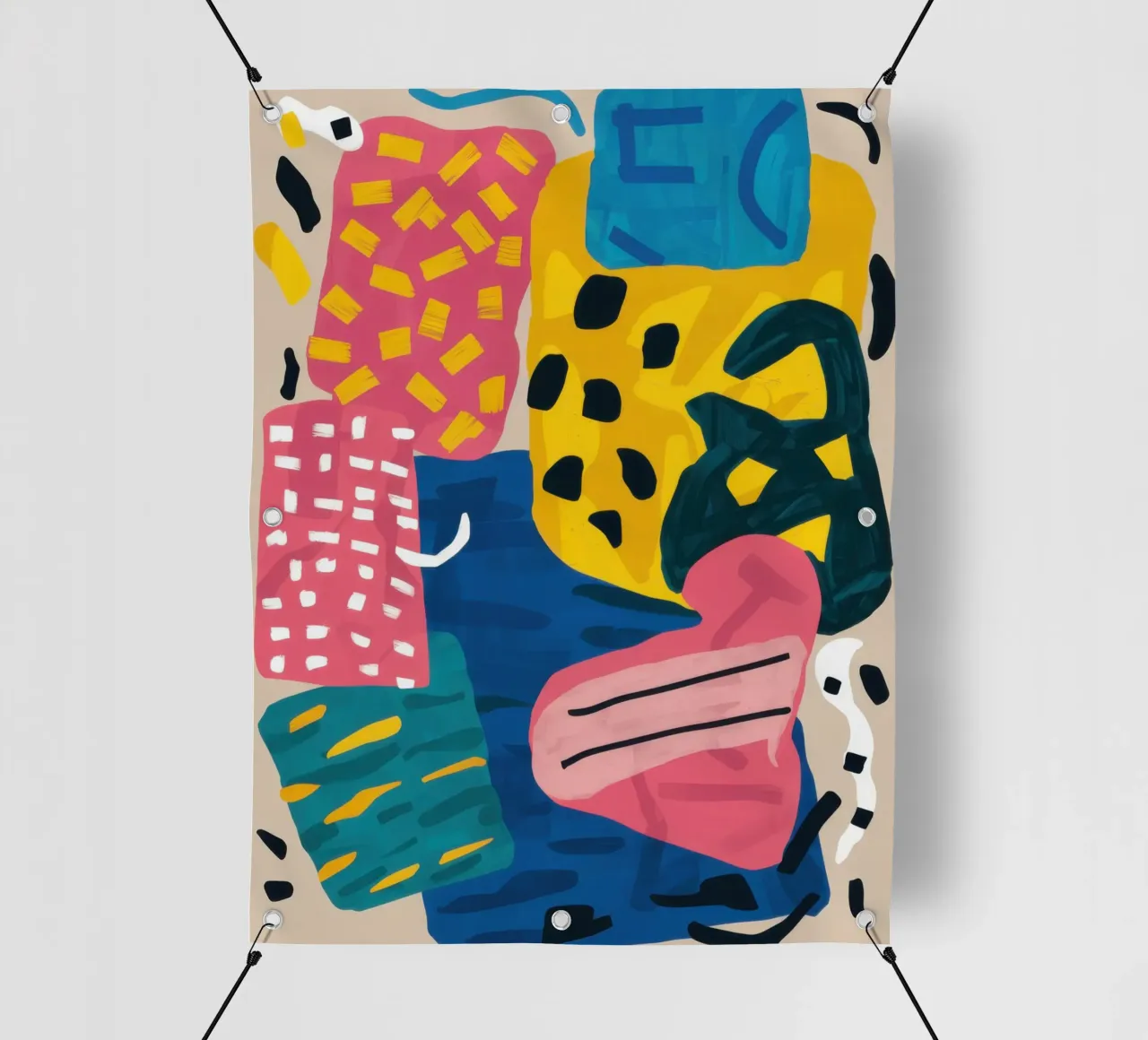 Collage di forme giocose telo in pvc da Obs Canvas