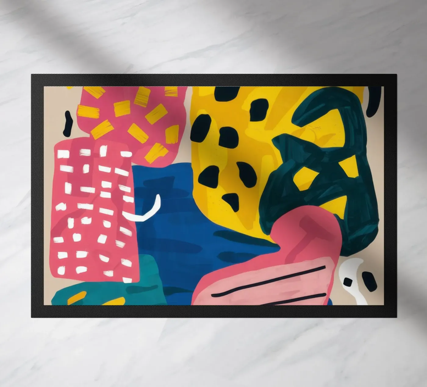 Playful Shape Collage doormat by Obs Canvas