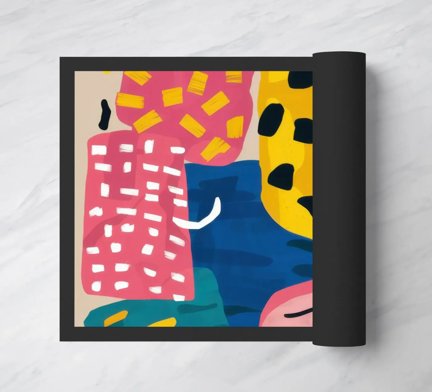 Playful Shape Collage doormat by Obs Canvas