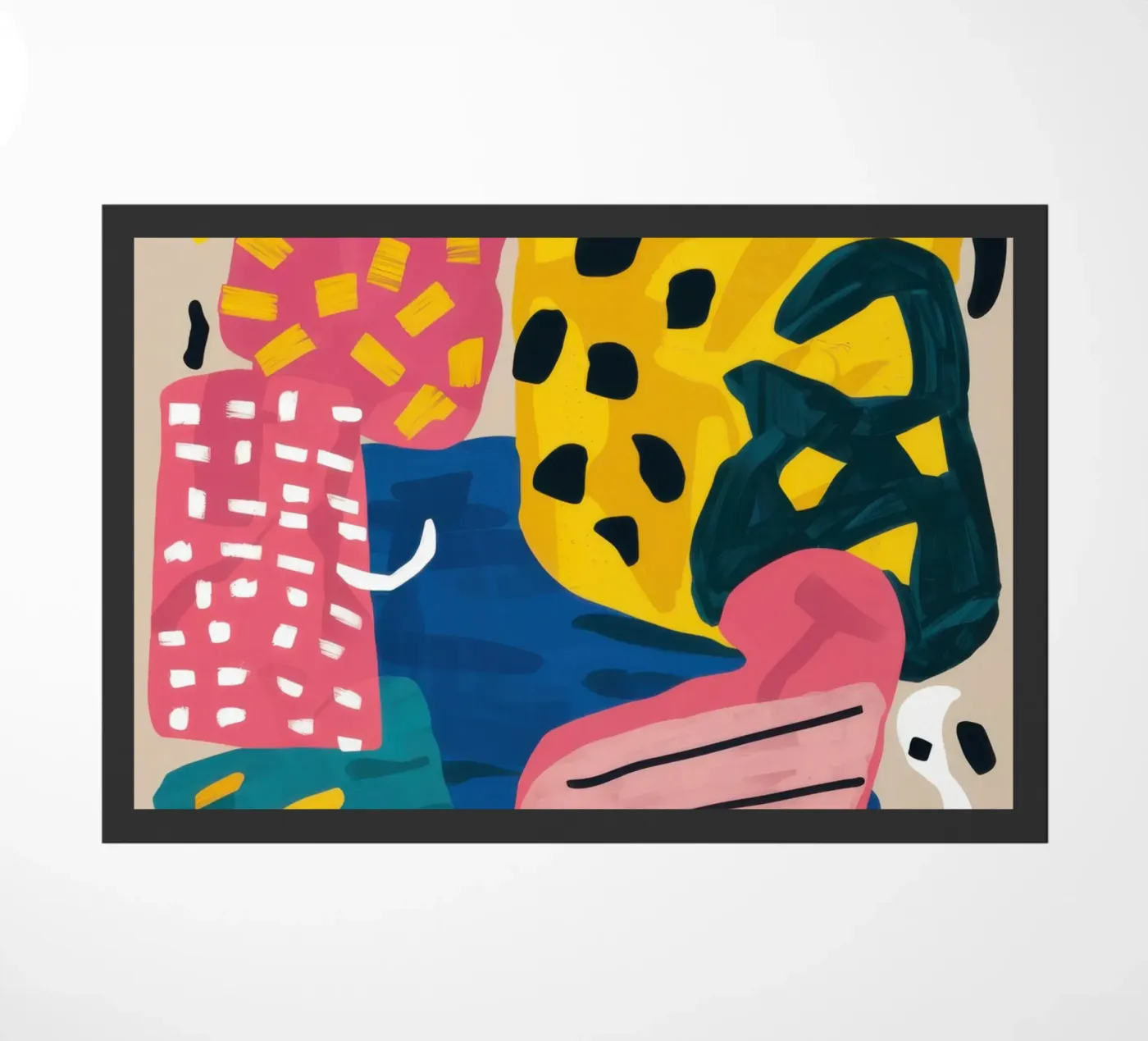 Playful Shape Collage doormat by Obs Canvas