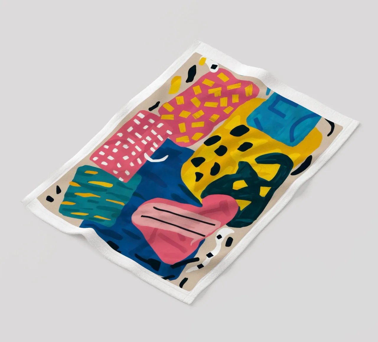 Collage di forme giocose coperta in pile da Obs Canvas