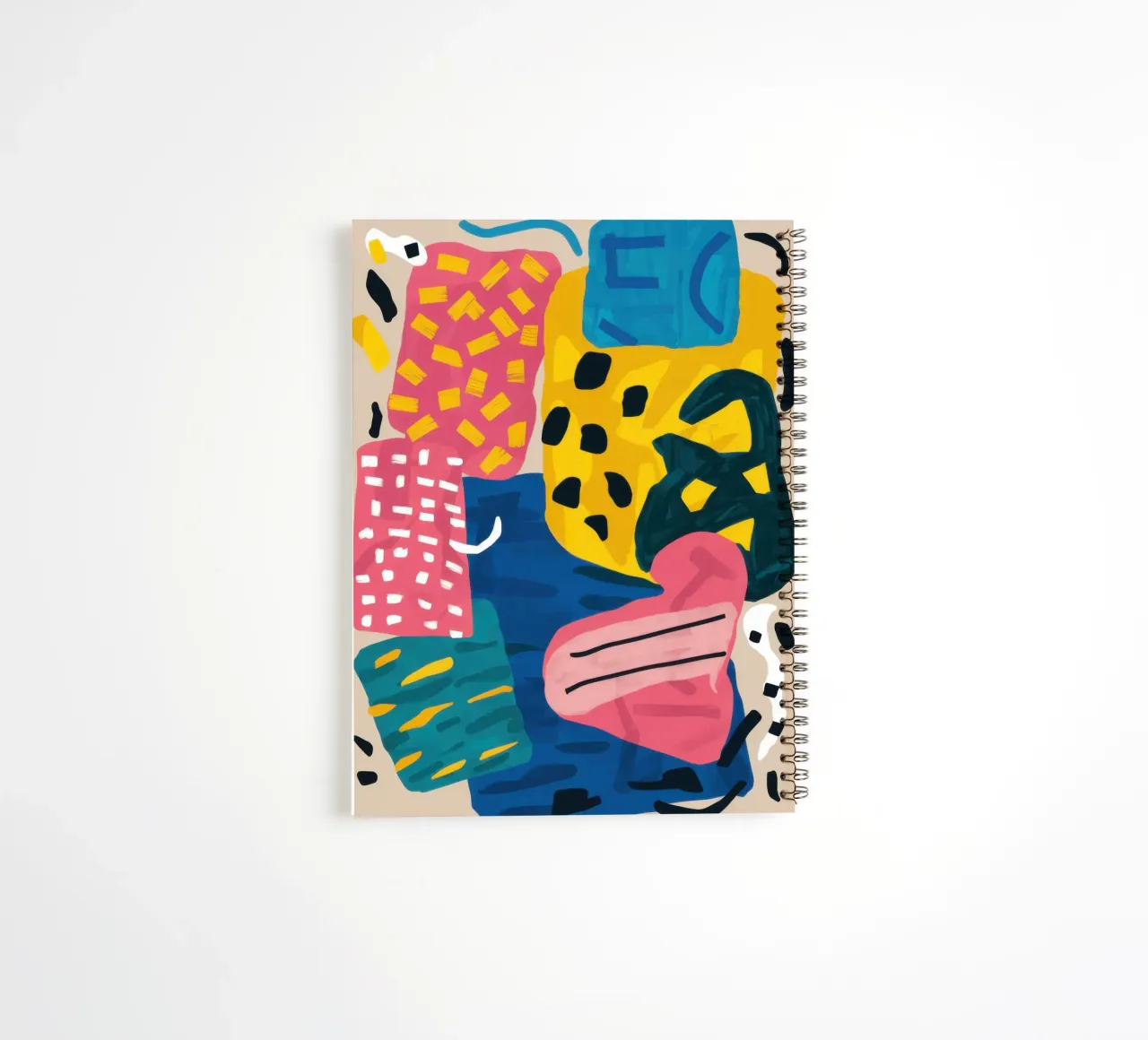 Playful Shape Collage spiral notebook by Obs Canvas