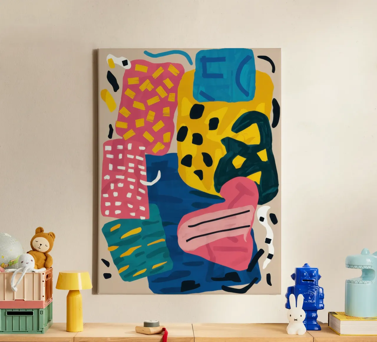 Collage di forme giocose tela da Obs Canvas