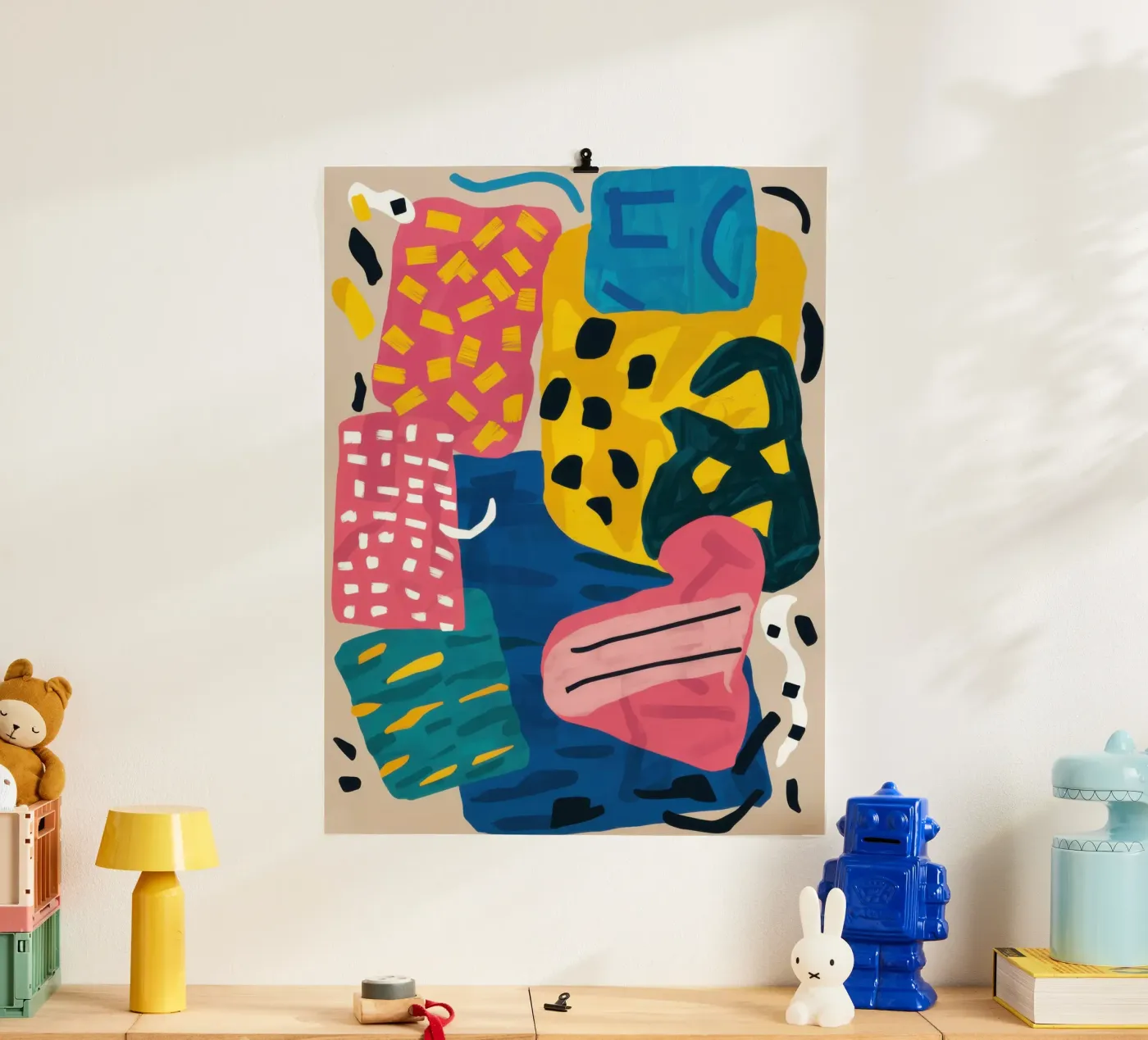 Playful Shape Collage poster by Obs Canvas