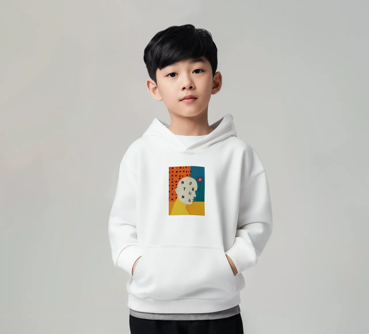 Versi sul nulla astratto felpa bambino con cappuccio da Gaia Viesta