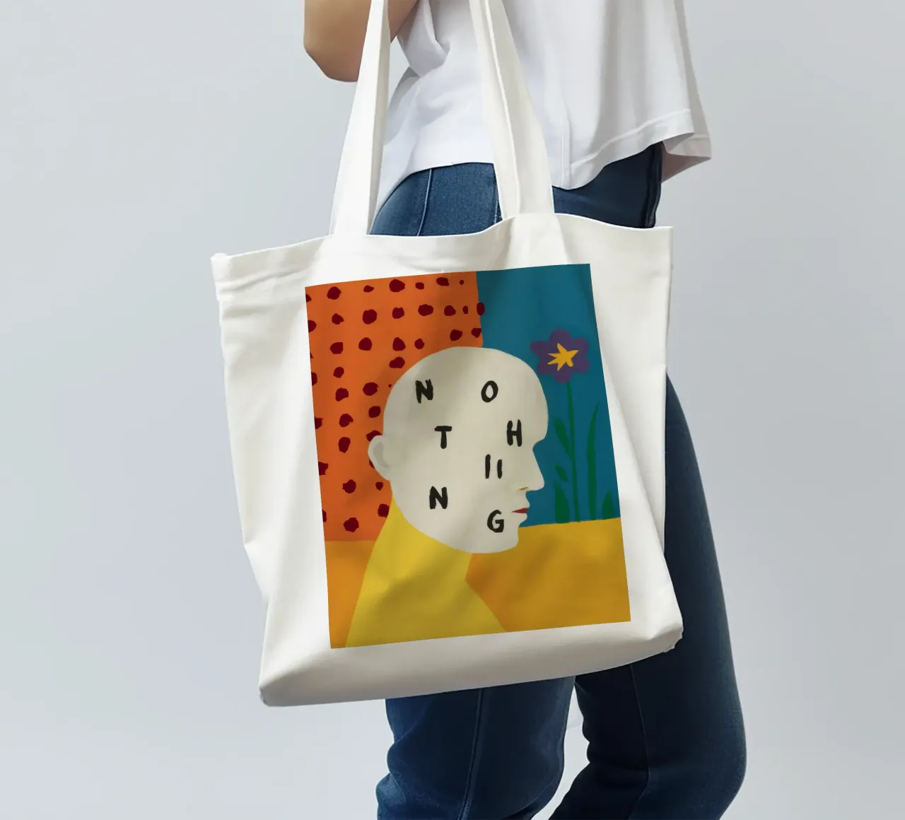 Versi sul nulla astratto borsa in juta da Gaia Viesta