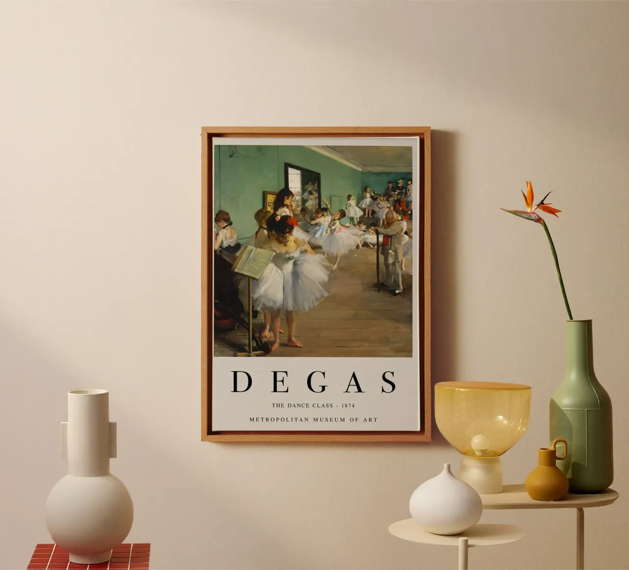 De dansles - Edgar Degas canvas met Baklijst van Alfieson