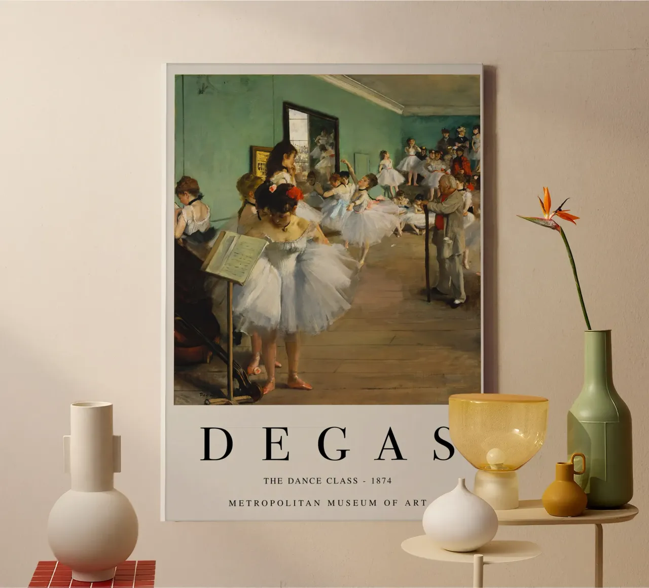 De dansles - Edgar Degas canvas met Baklijst van Alfieson