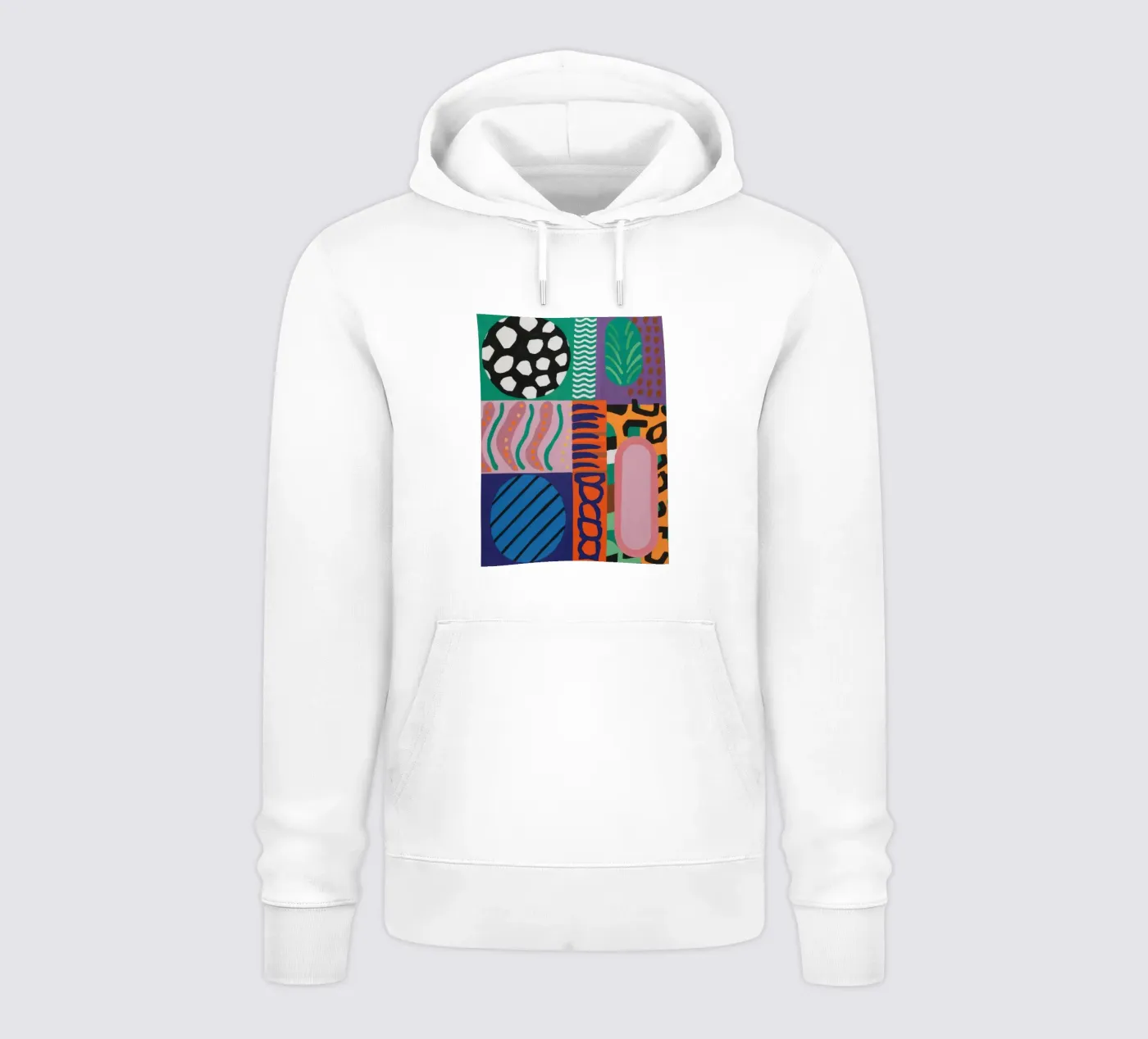 Eclectic Pattern Grid hoodie by Obs Canvas
