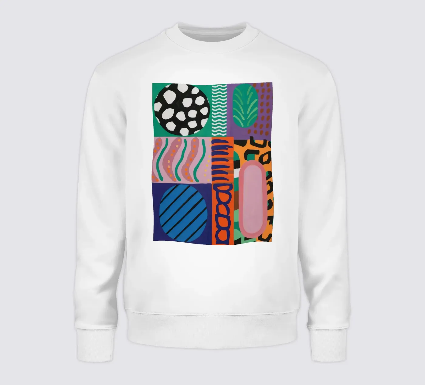 Eclectic Pattern Grid sweatshirt by Obs Canvas