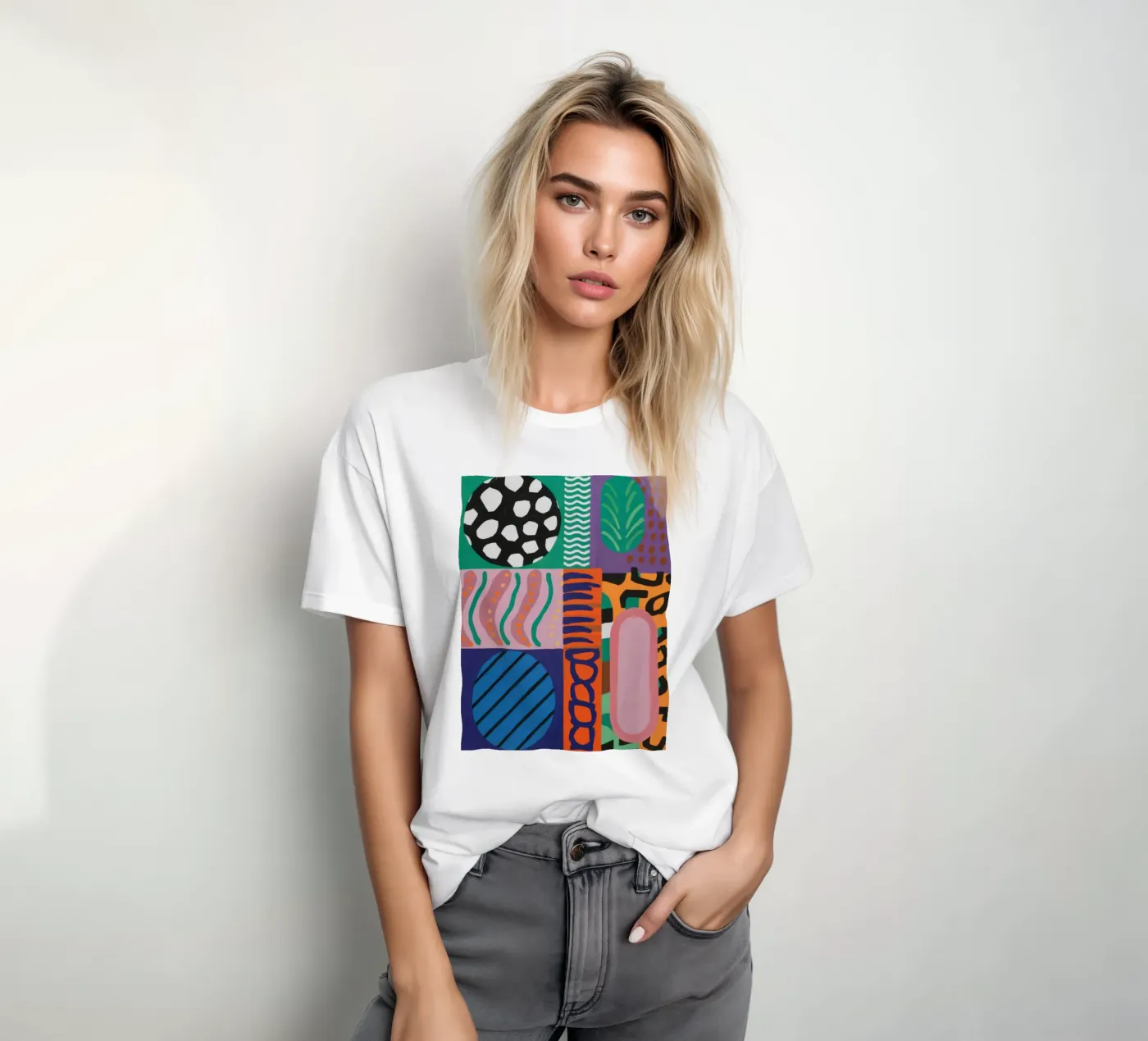 Griglia a motivi eclettici t-shirt da Obs Canvas