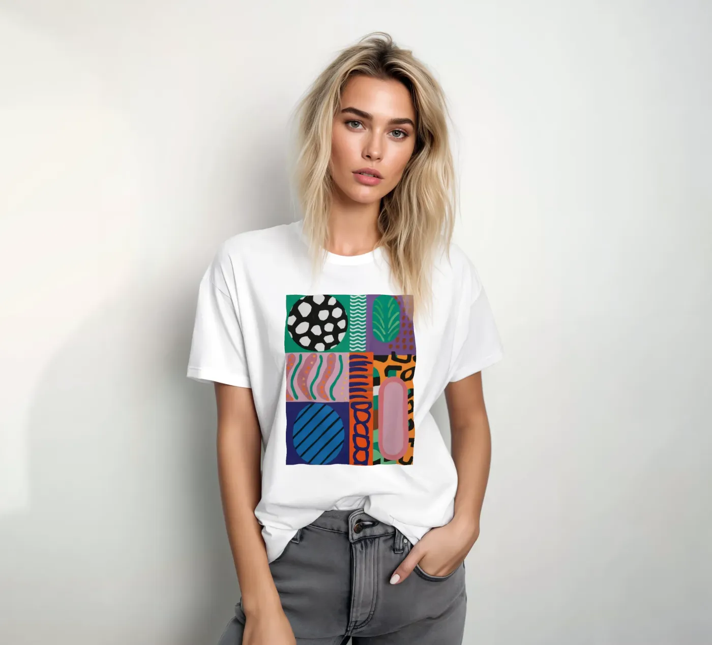 Griglia a motivi eclettici t-shirt da Obs Canvas