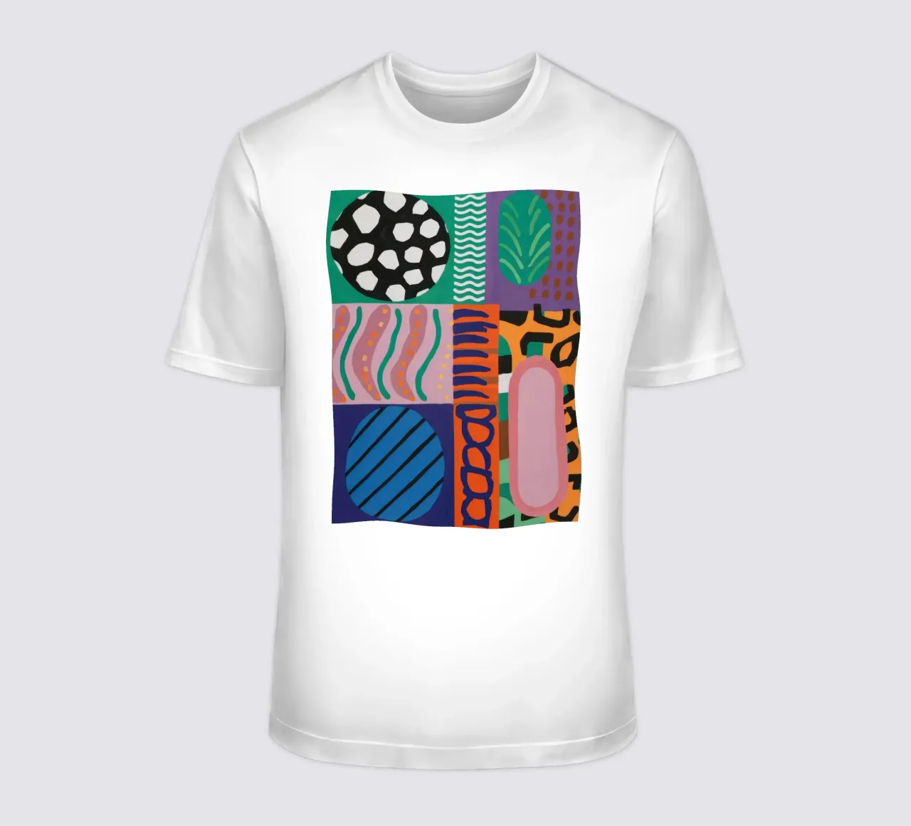 Eclectic Pattern Grid t-shirt by Obs Canvas