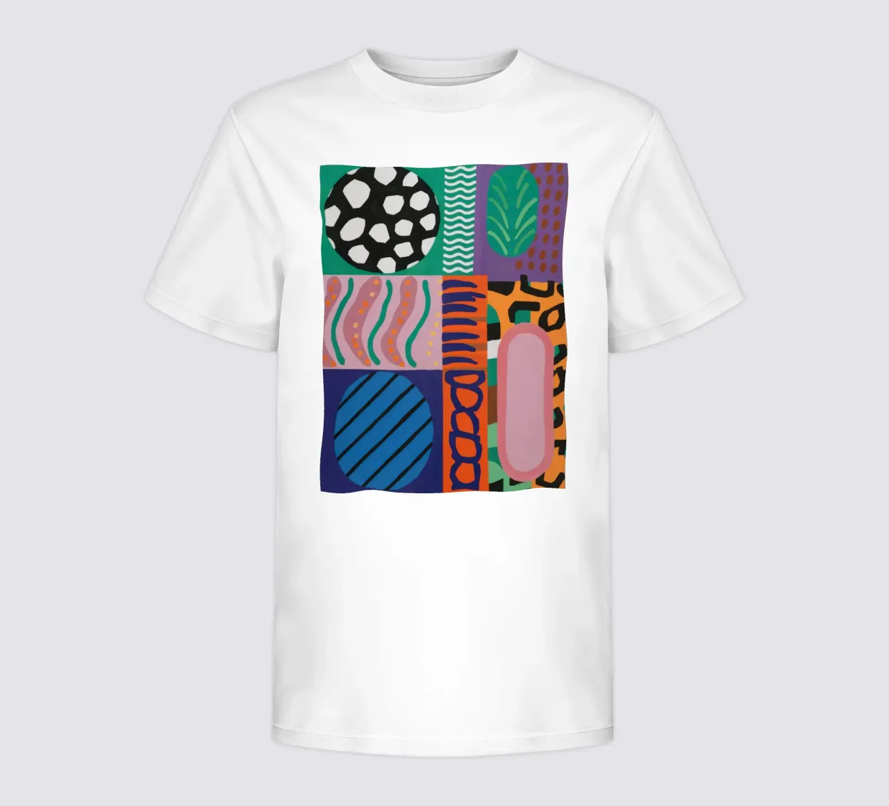 Eclectic Pattern Grid kinder t-shirt van Obs Canvas