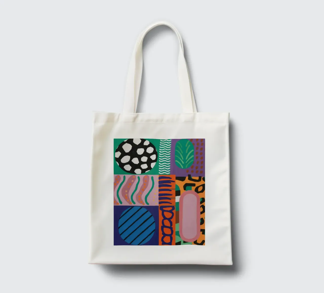 Eclectic Pattern Grid tote bag by Obs Canvas