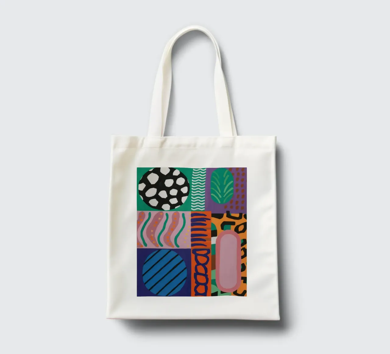 Eclectic Pattern Grid tote bag by Obs Canvas