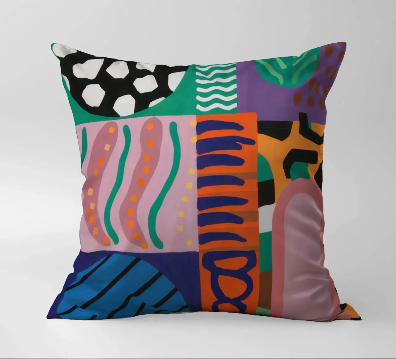 Eclectic Pattern Grid decorative cushion by Obs Canvas