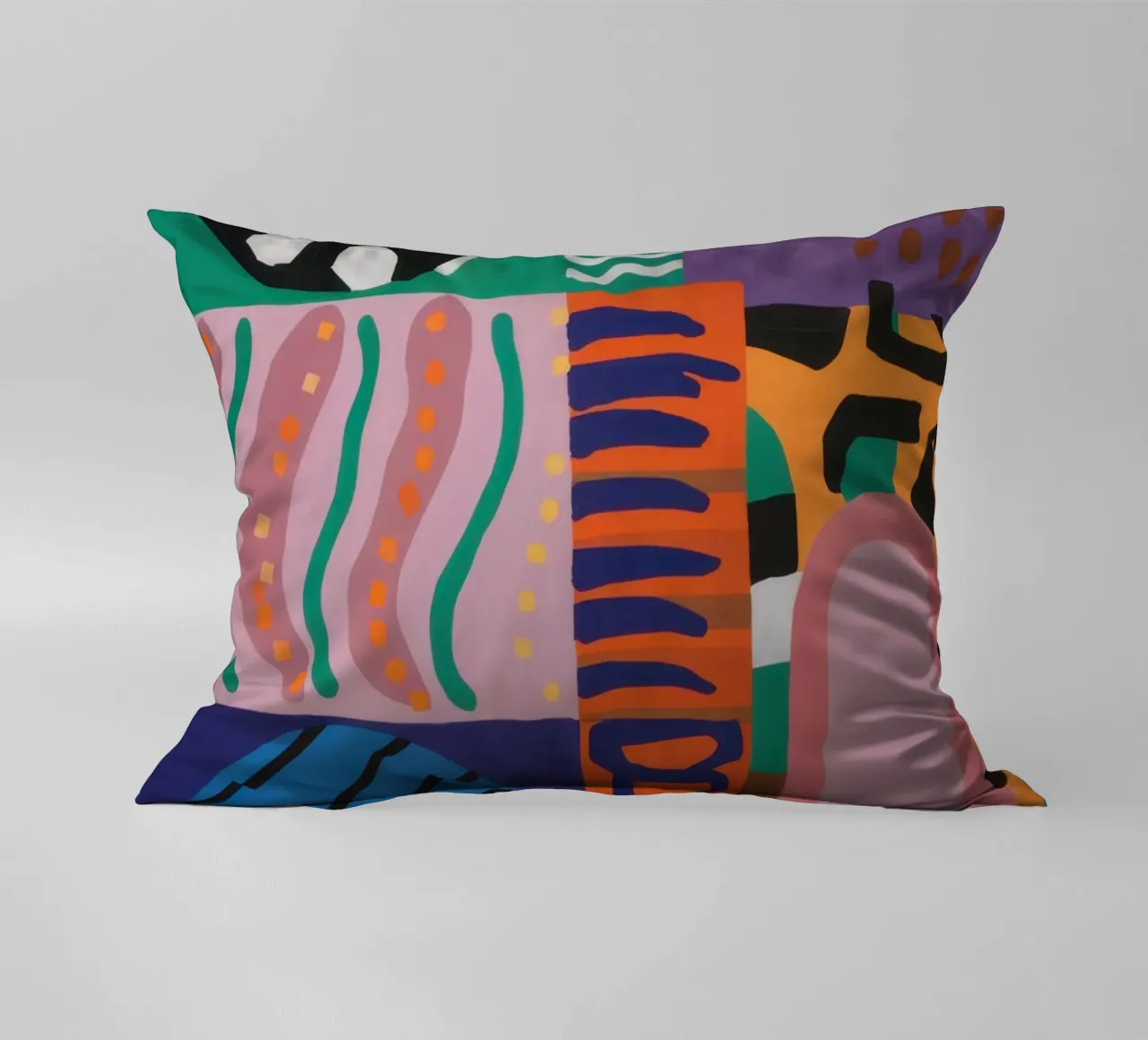 Eclectic Pattern Grid decorative cushion by Obs Canvas