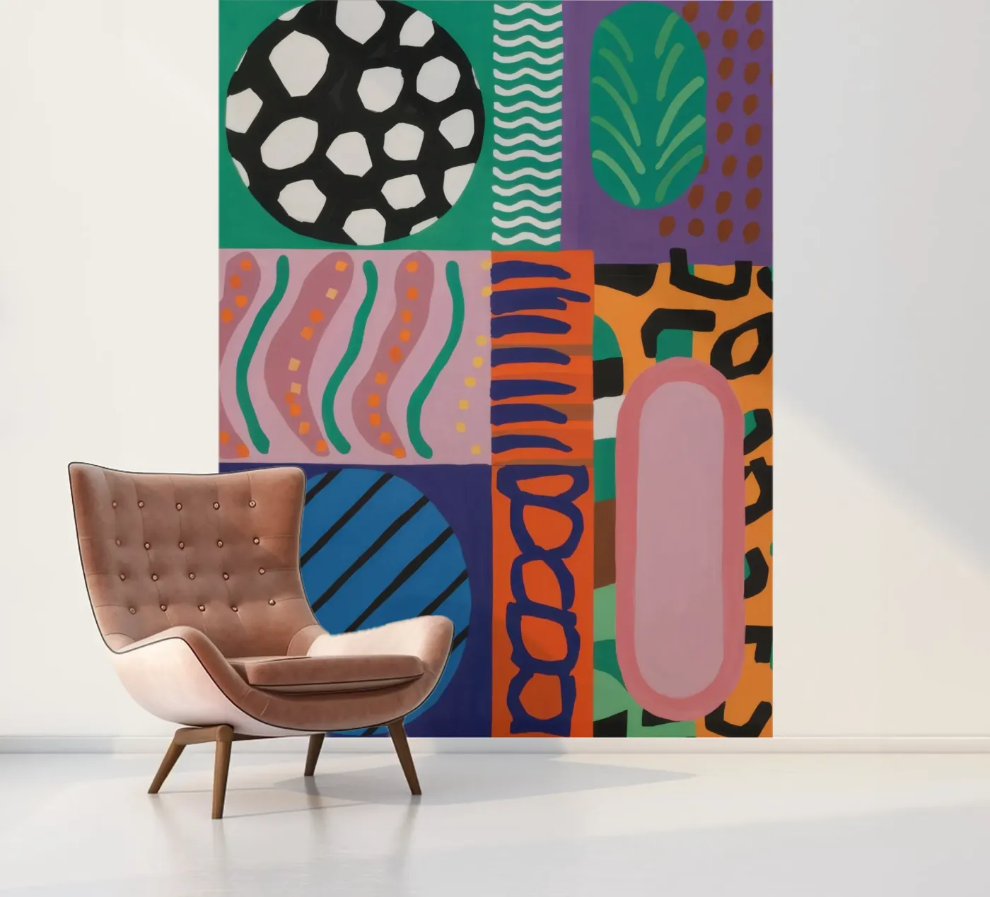 Eklektisches Muster Raster Fototapete von Obs Canvas