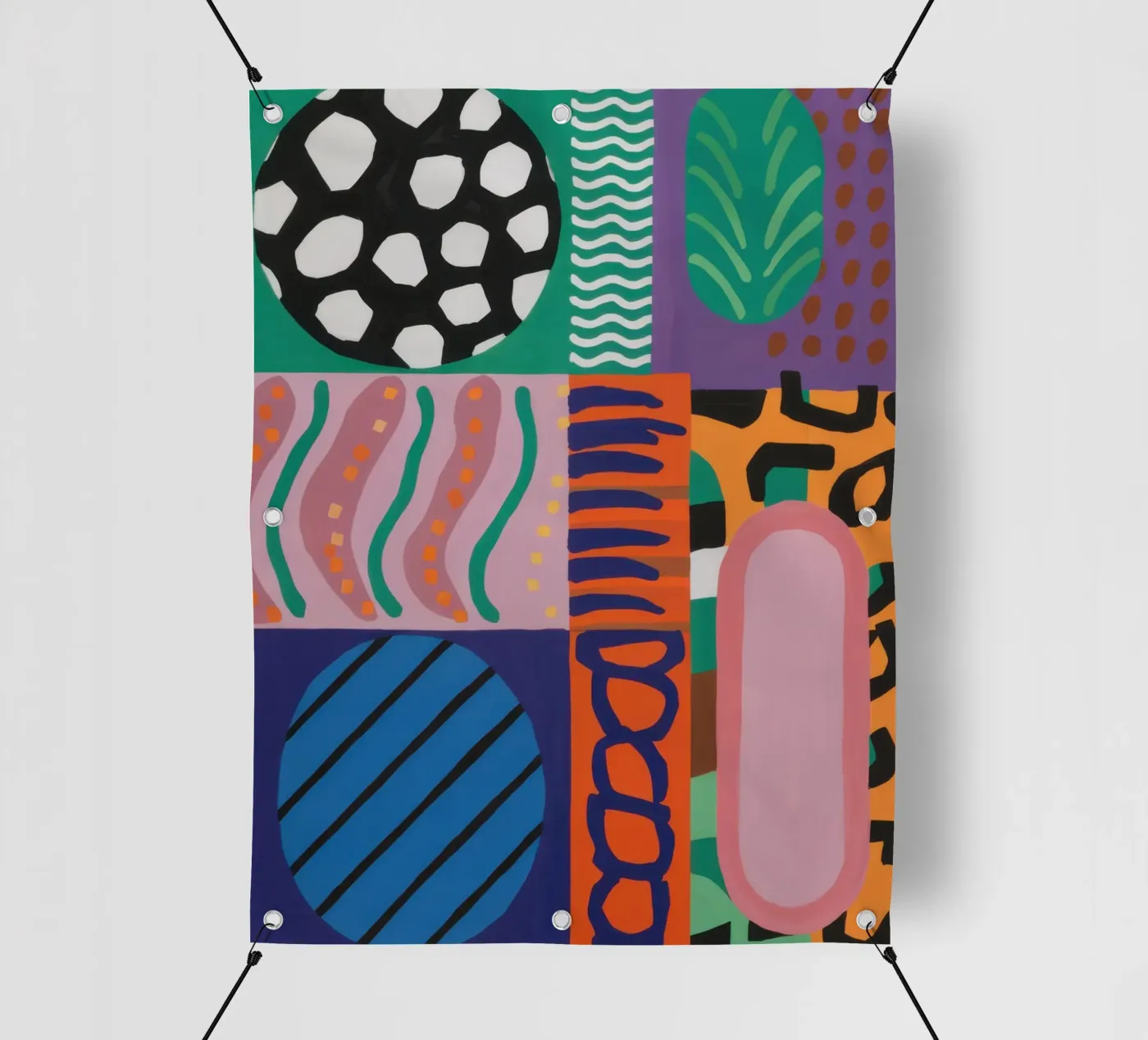 Eclectic Pattern Grid pvc cover by Obs Canvas