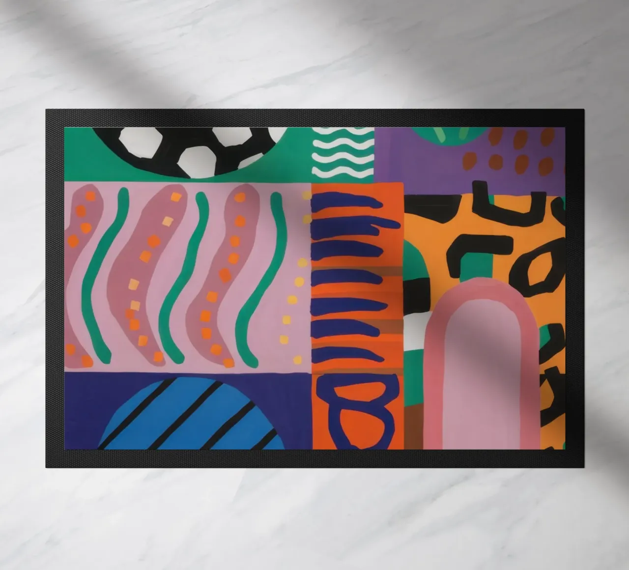 Eclectic Pattern Grid doormat by Obs Canvas