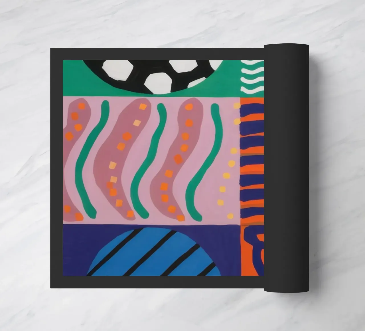 Eclectic Pattern Grid doormat by Obs Canvas