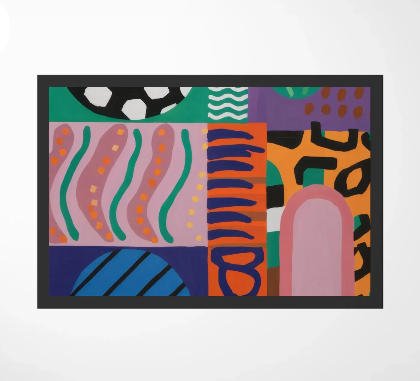 Eclectic Pattern Grid doormat by Obs Canvas