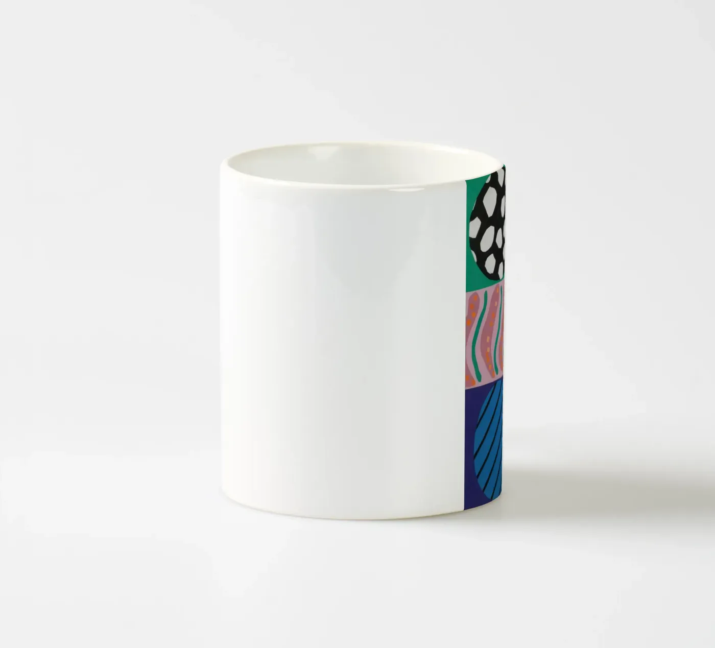 Eclectic Pattern Grid ceramic mug by Obs Canvas